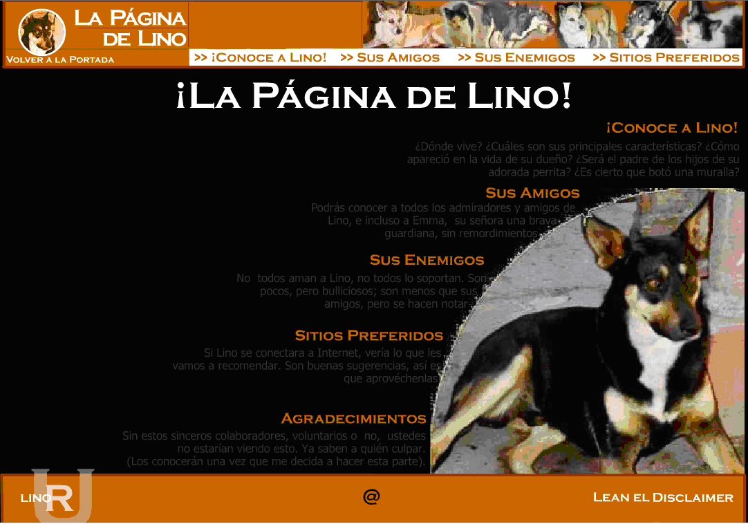 Web retro sobre un perro